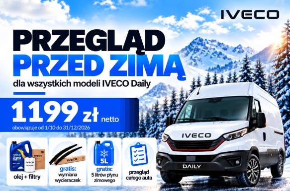 Przegląd przed zimą IVECO Daily za 1199 zł netto